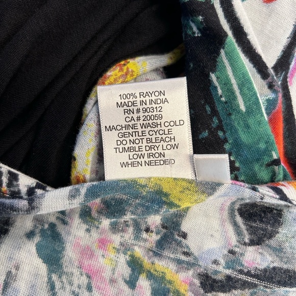 Parsley & Sage Abstract Jersey Panel Patchwork Art V-Neck Long Sleeve Tunic Top - Picture 7 of 9